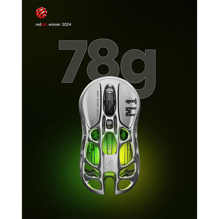 خرید موس GravaStar Mercury M1 Pro - بی‌سیم - نسخه Gunmetal Grey